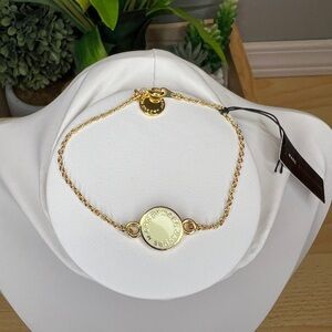 Marc by Marc Jacobs Gold and Yellow Logo Disc Bracelet